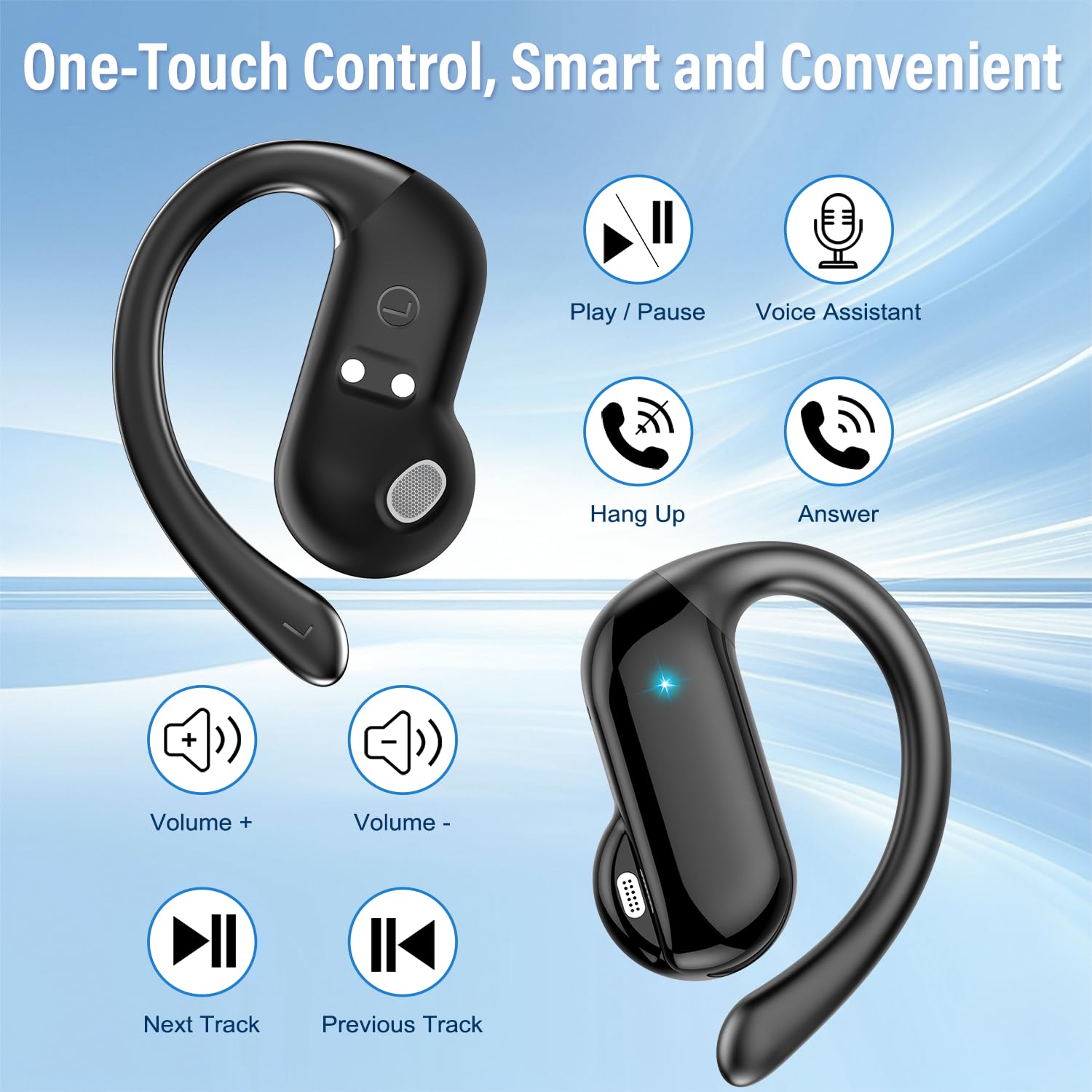 Type C Wired Earphones With Mic - Écouteurs Open-Ear 2026 Bluetooth 5.4 sans