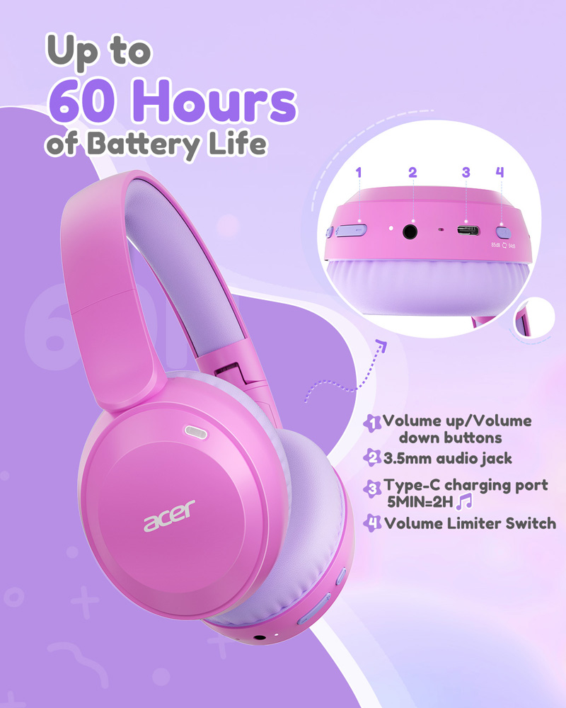 Casque Bluetooth 6.0 pour enfa - Anc Wireless Over Ear Headphones avis et prix